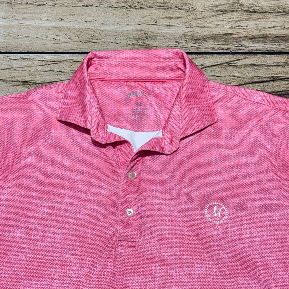 Johnnie-O Polo Shirt Mens Medium Red Country Club at Mirasol Golf Florida